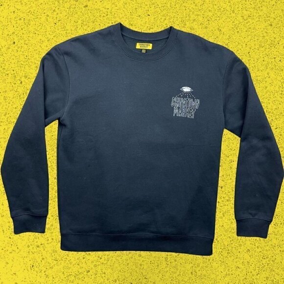 Chinatown Market black crewneck sweatshirt UFO Alien Streetwear  rap men’s L - Picture 2 of 5